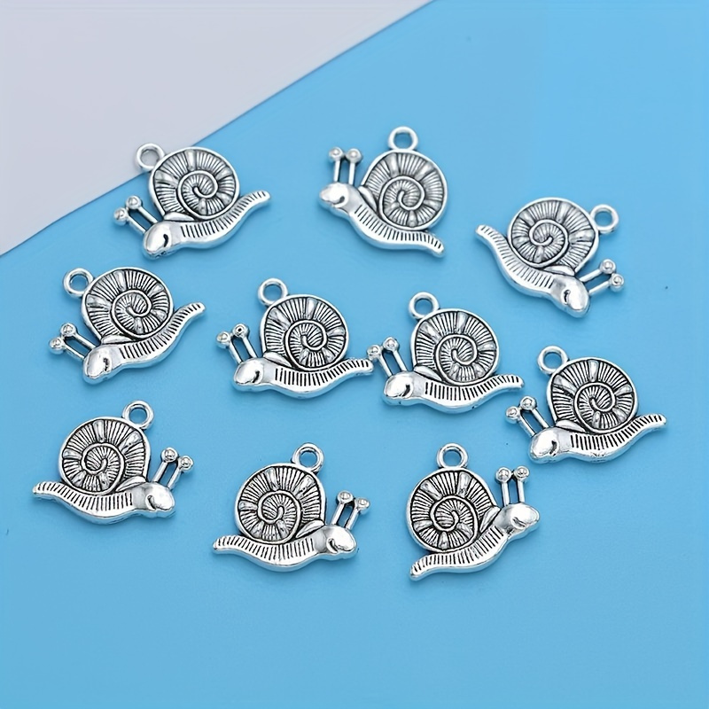 

10 Pièces Pendentif Plaqué Argent Antique Belle Escargot Pendentifs À Breloques Pour La Fabrication de Bijoux Bracelet Collier Accessoires de Bricolage