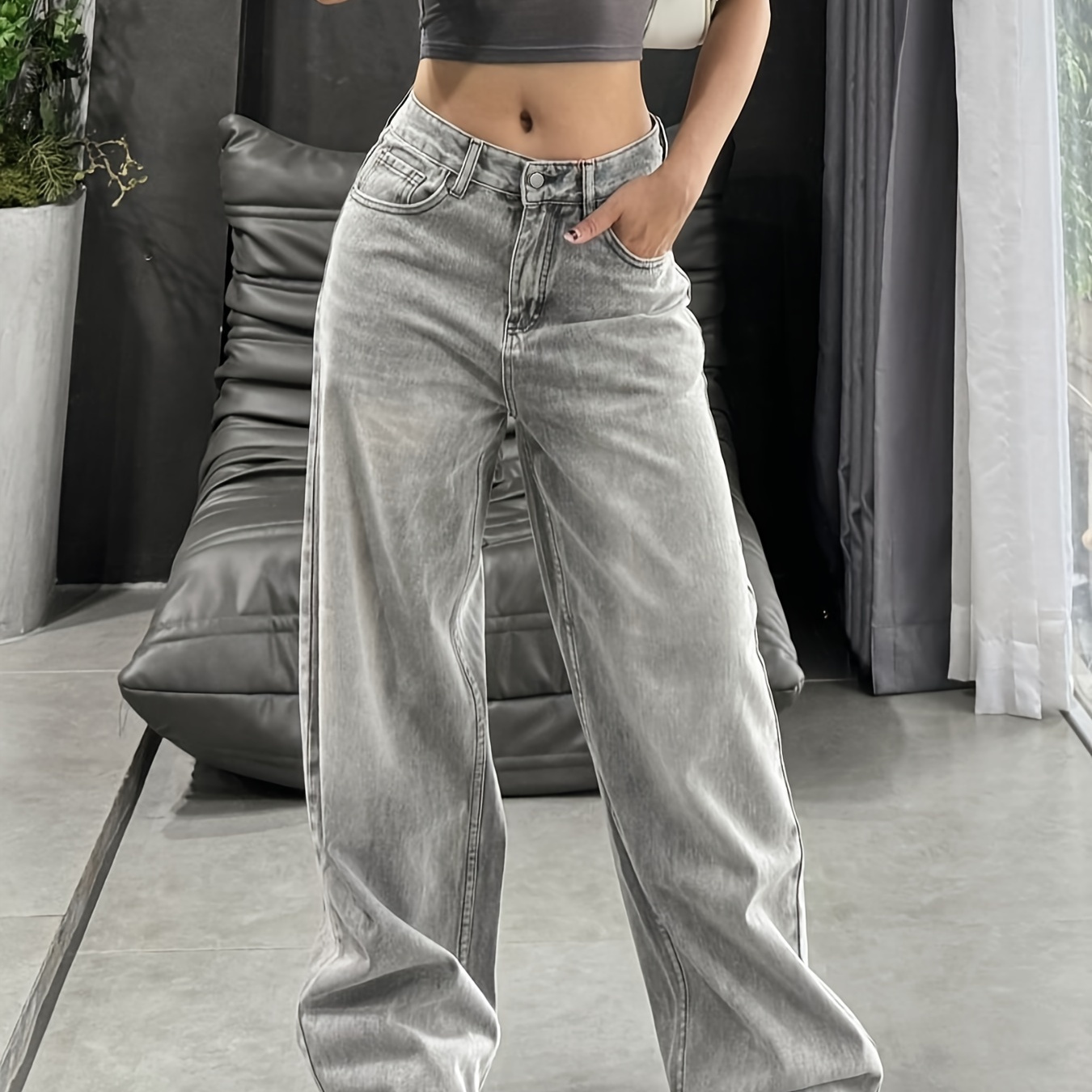 

Nvfelix - -leg For - Mid-rise, Non-stretch , Washable - For /summer/fall