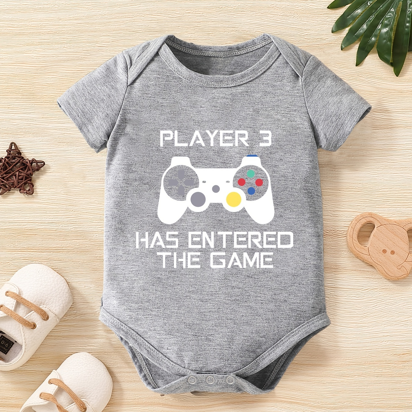 

Baby Boys Casual Game Graphic Print Short Sleeve Round Neck Onesie Clothes