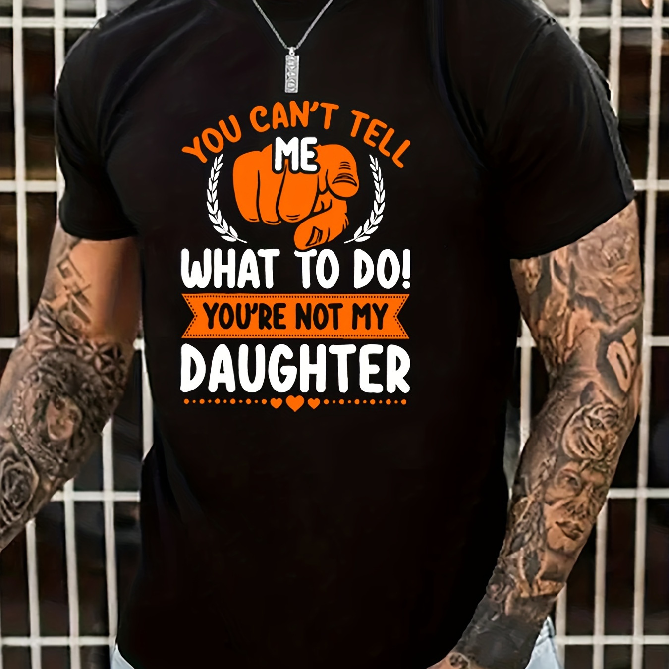 

What To Do Daughter Graphic Men's Short Sleeve T-shirt, Comfy Stretchy Trendy Tees For Summer, Casual Daily Style Fashion Clothing