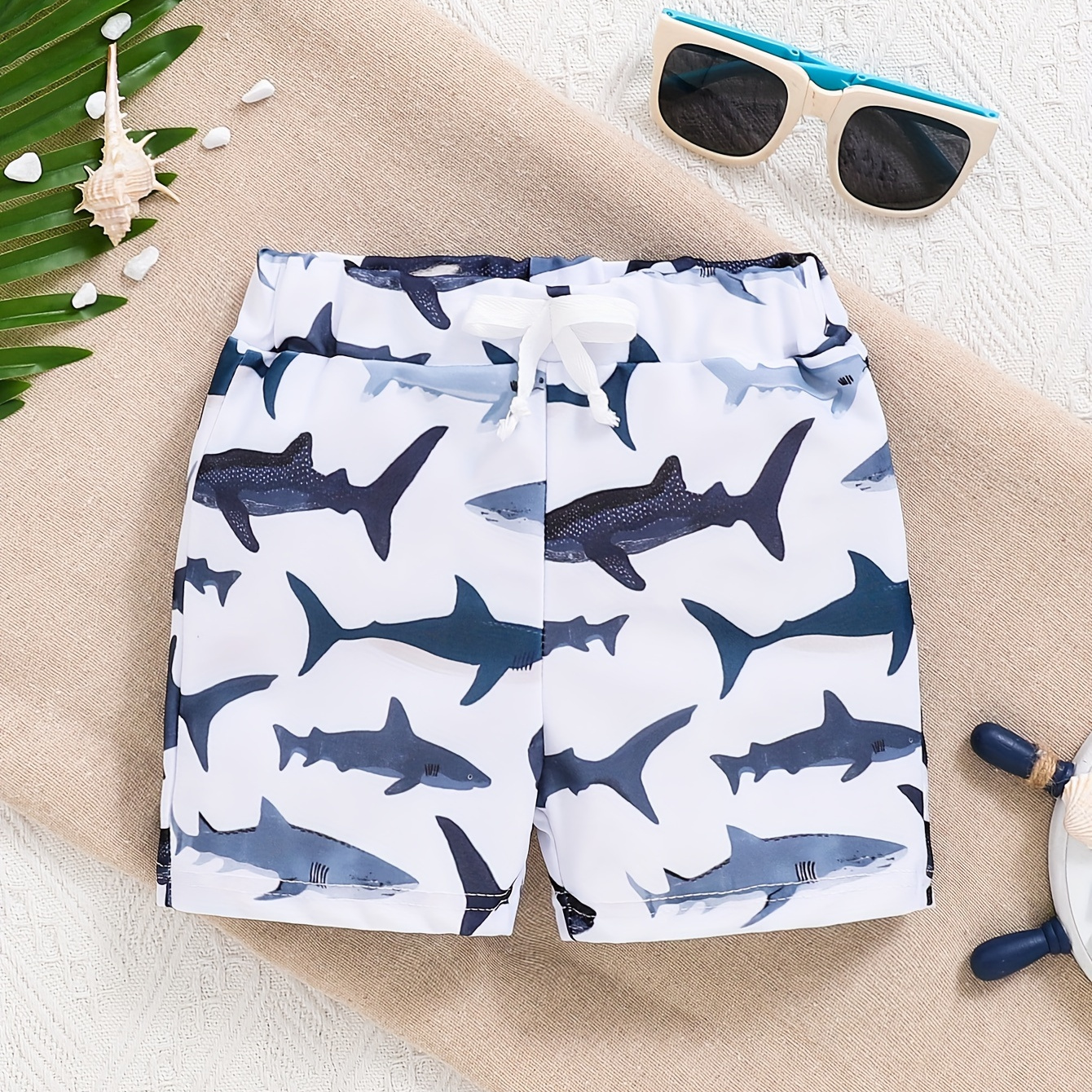 

Infant Baby Boy's Leisure Beach Swim Trunks With Shark Print For Vacation
