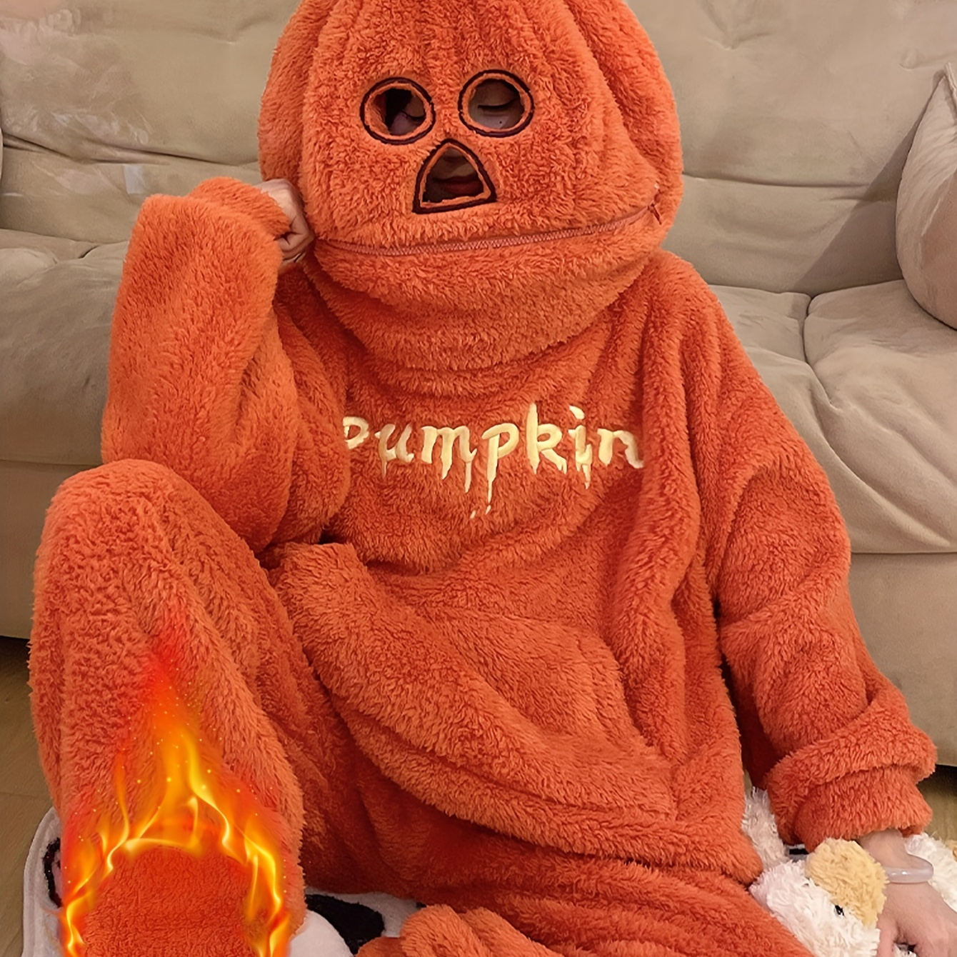 Damen Pyjama Set Halloween - Bequemer 2-teiliger Schlafanzug Mit Taschen