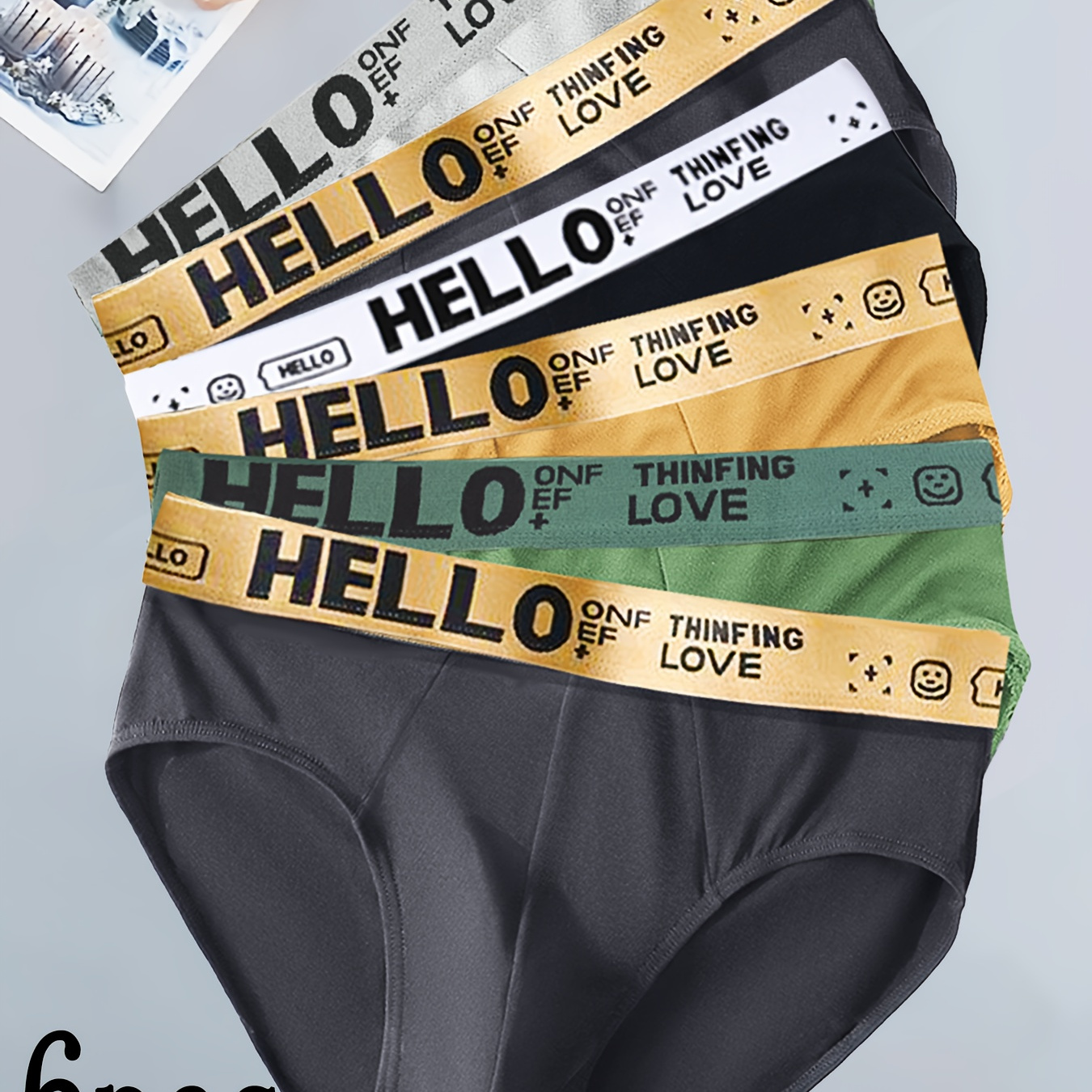 

6pcs Men's Breathable Briefs - Soft, Lightweight & Comfortable Underwear With Classic Letter Design