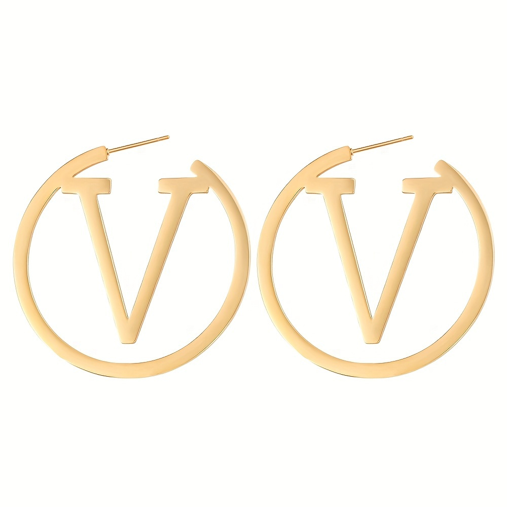 Shop Louis Vuitton V Unisex Street Style Logo Earrings by STATEOFTHEART