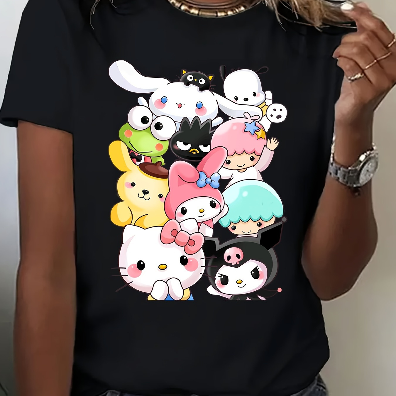 

Sanrio Authorized Hello Kittyi Cinnamoroll My Melody Halloween Shirts Pumpkins Spiders T-shirt For Men Women Shirt Christmas Funny Shirt For Team Family Melody Pom Pom Pochacco Shirt 220g Q5-55