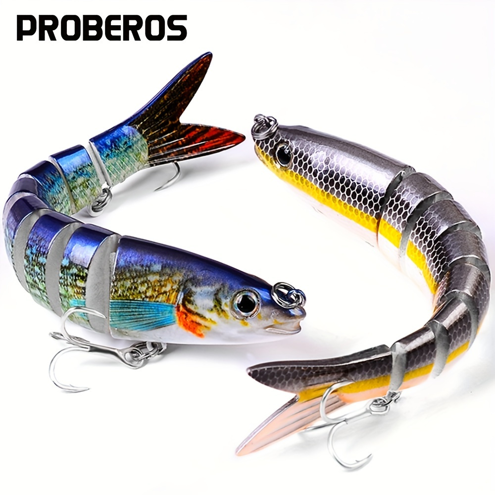 

Proberos 1pc 8 Segment Swimbait With Assorted Colors, 13.5cm-19g Jointed Fishing Lure Hard Wobbler Bait Trolling Jerkbait Vivid Bass Fishing Tackle