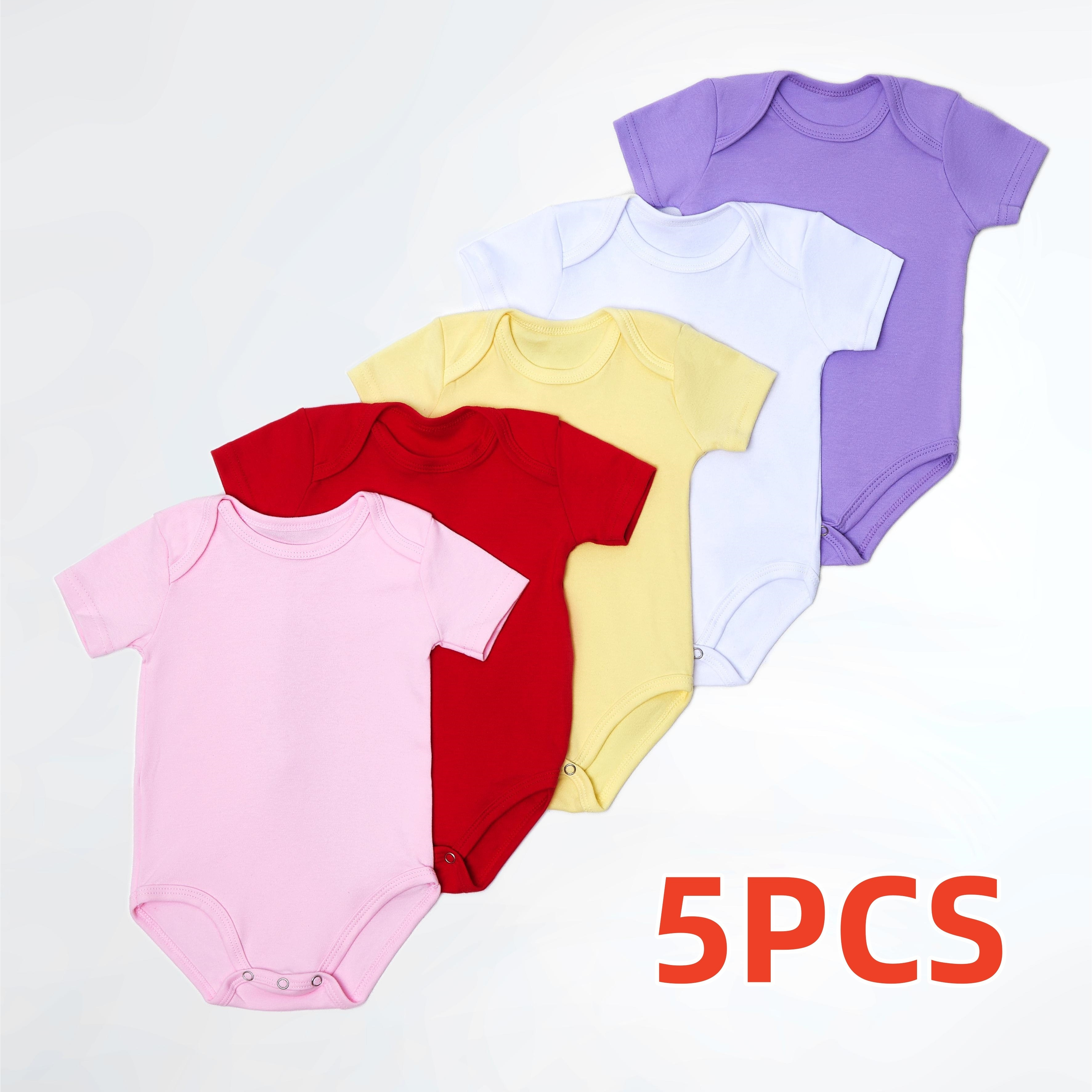 

5pcs For - -sleeve , & Summer Bodysuits, For Newborns To 12 Months, For