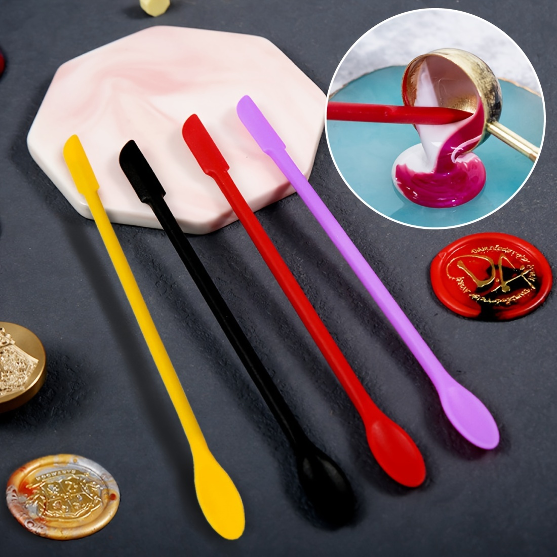  11 Pcs Silicone Resin Mold Tools Set Stirring Needle Spoon Tool  Tweezers Precision Kit, Anti-Static Electronics Tweezers Set for Resin Art  Crafts,Jewelry Making,DIY Epoxy Casting Molds(Rose Red)
