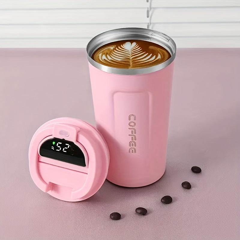 Coffee Water Bottle Cup With Temperature Display, Stainless Steel Cold  Insulation Vacuum Cup, Outdoor Portable Car Carry 304 Water Cup - Temu