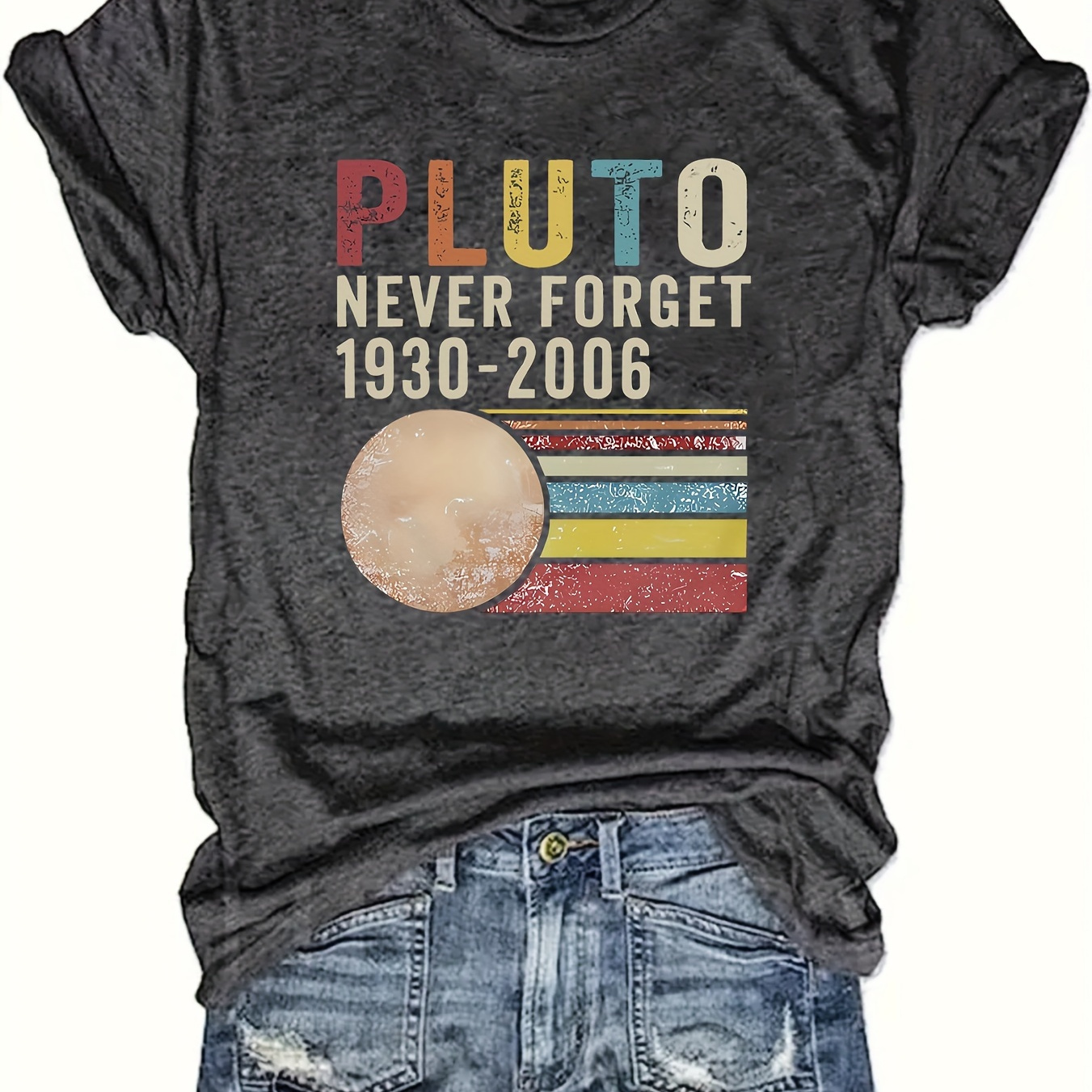 

Letter Print Crew Neck T-shirt, Casual Short Sleeve T-shirt For Spring & Summer, Women's Clothing