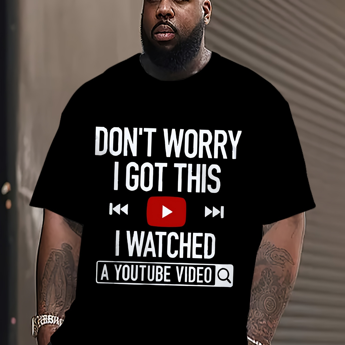 

Funny 3d Printed T-shirt - "don't Worry, This" Youtube - Black Casual Men' - Perfect Gift For Dad Or Men, Plus Size