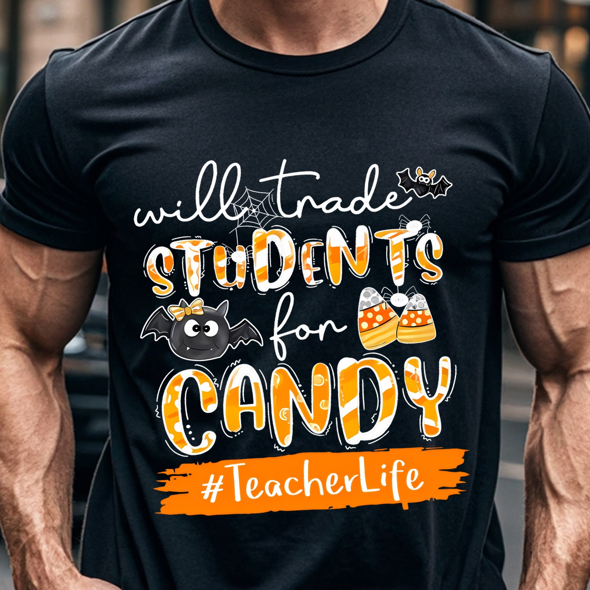 

Will Trade Students For Candy Black T Shirts For Men T Shirt Men Plus Size Funny Crew Neck Casual Soft Cotton Breathable Gym-friendly Weekend Casual Running Made In Usa