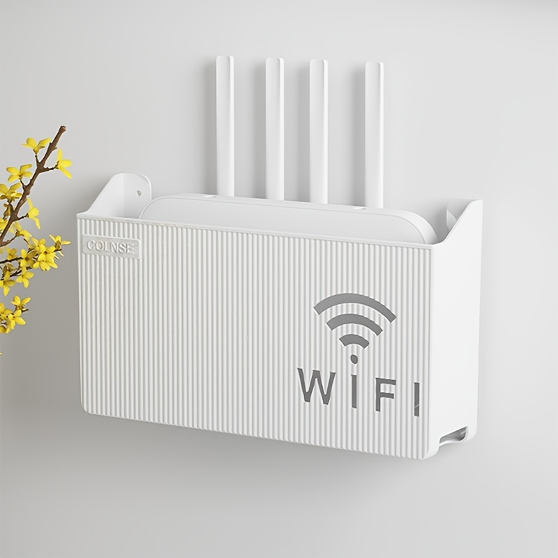 

Easy-install Wireless Router Holder - No-drill Wall Box, Polished , Organizer For