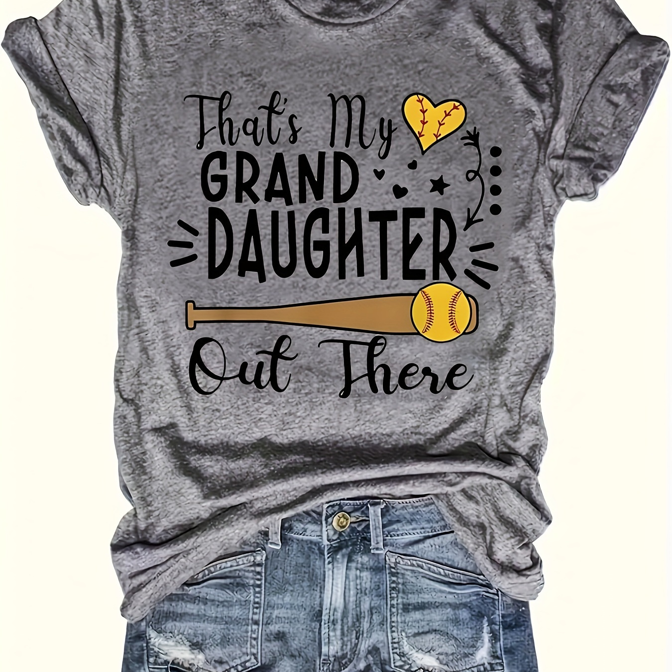 

Letter Print Crew Neck T-shirt, Casual Short Sleeve Top For Spring & Summer, Women's Clothing