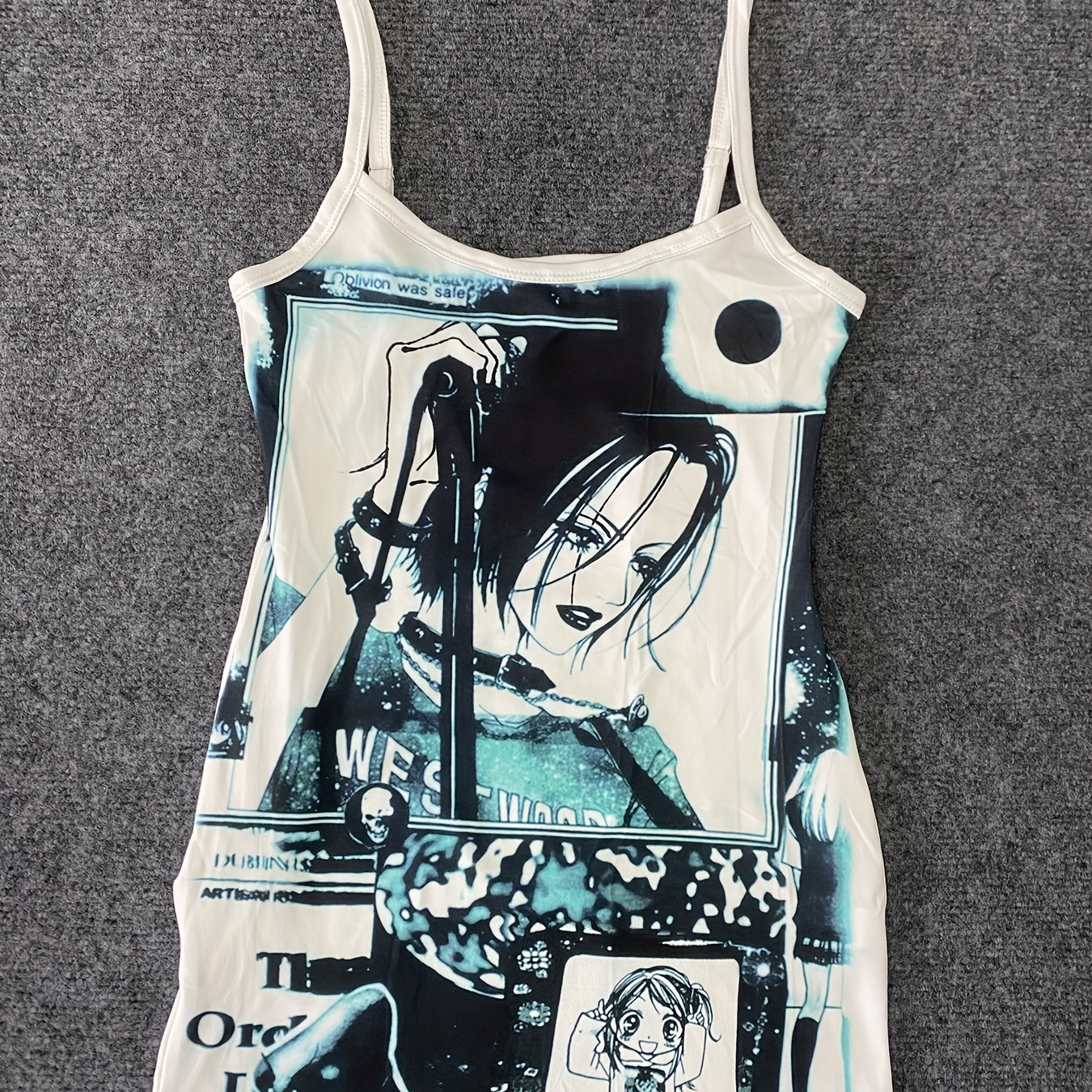 TEMU Anime Sleeveless Vest, Retro Street Top, Y2k Style, Fashionable And Versatile For Spring And Summer