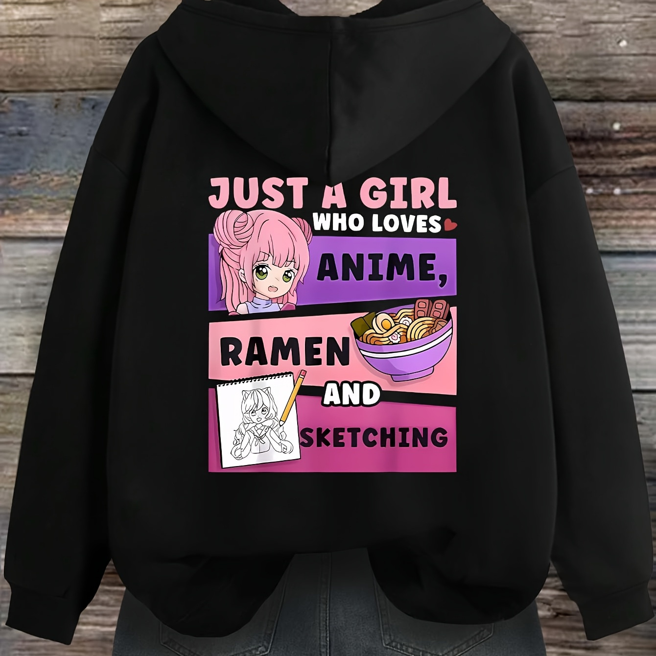 

1pc Sweat à capuche pour femme des anime et des mangas - Pullover décontracté en polyester à manches longues avec poche , sweat-shirt à imprimé de dessin à coupe standard pour /l'hiver