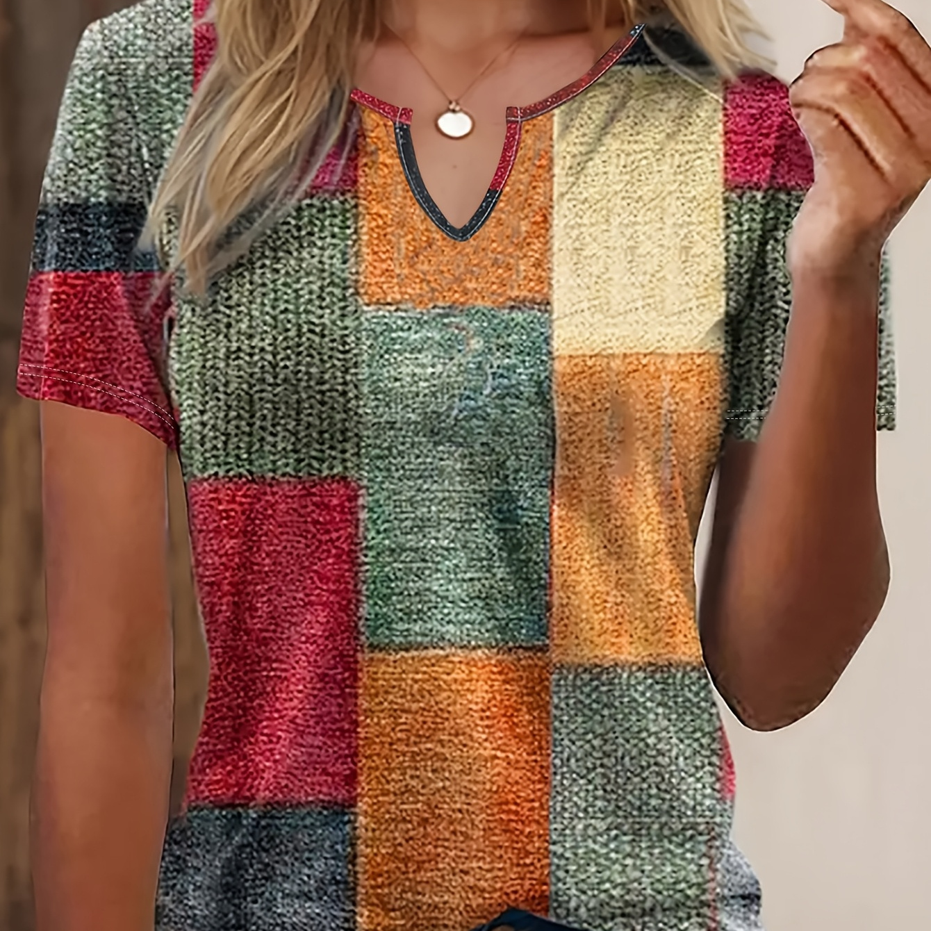 TEMU Casual Short-sleeve T-shirt With A Print