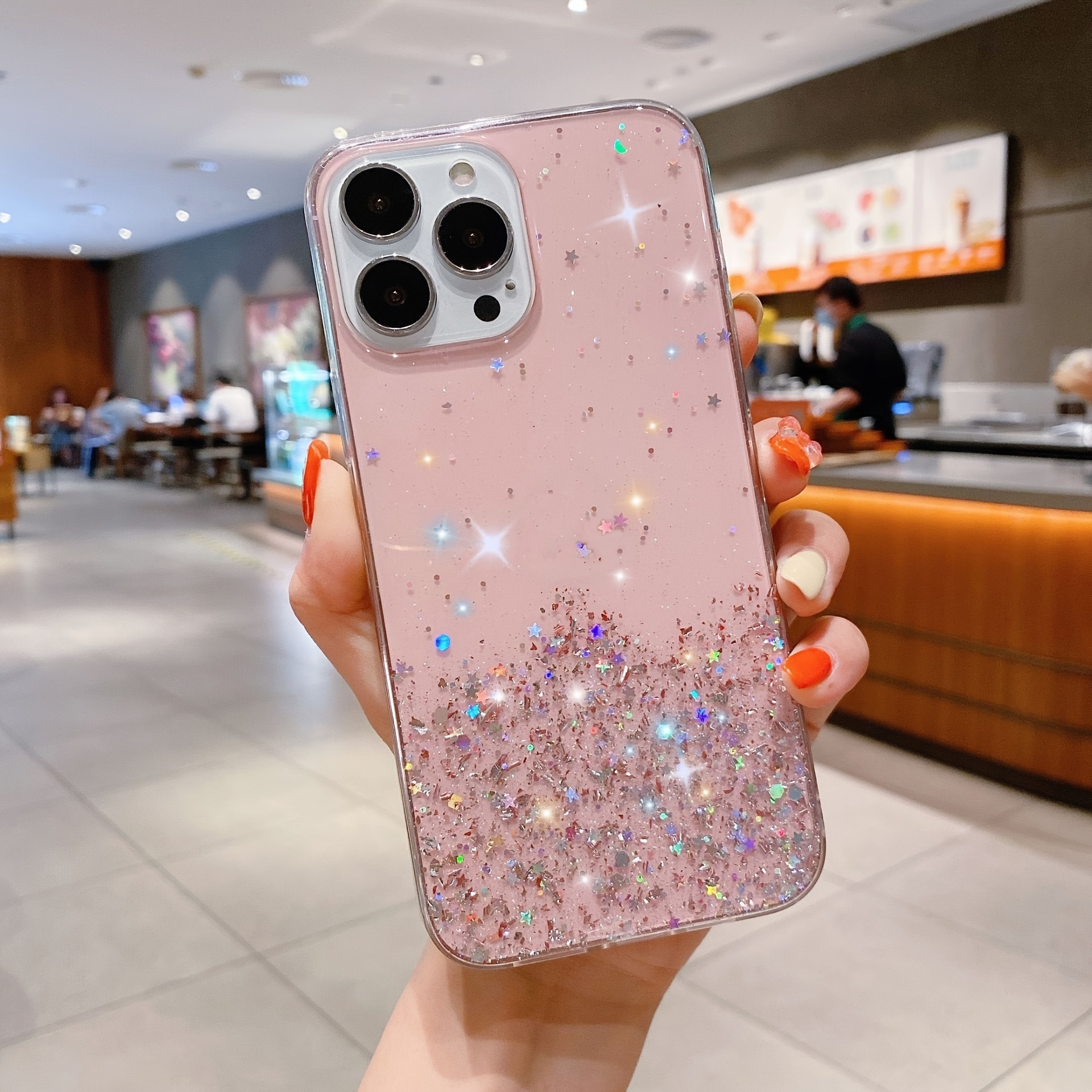 Glam Up Your Iphone With A Shiny Glitter Camera Protector - Temu