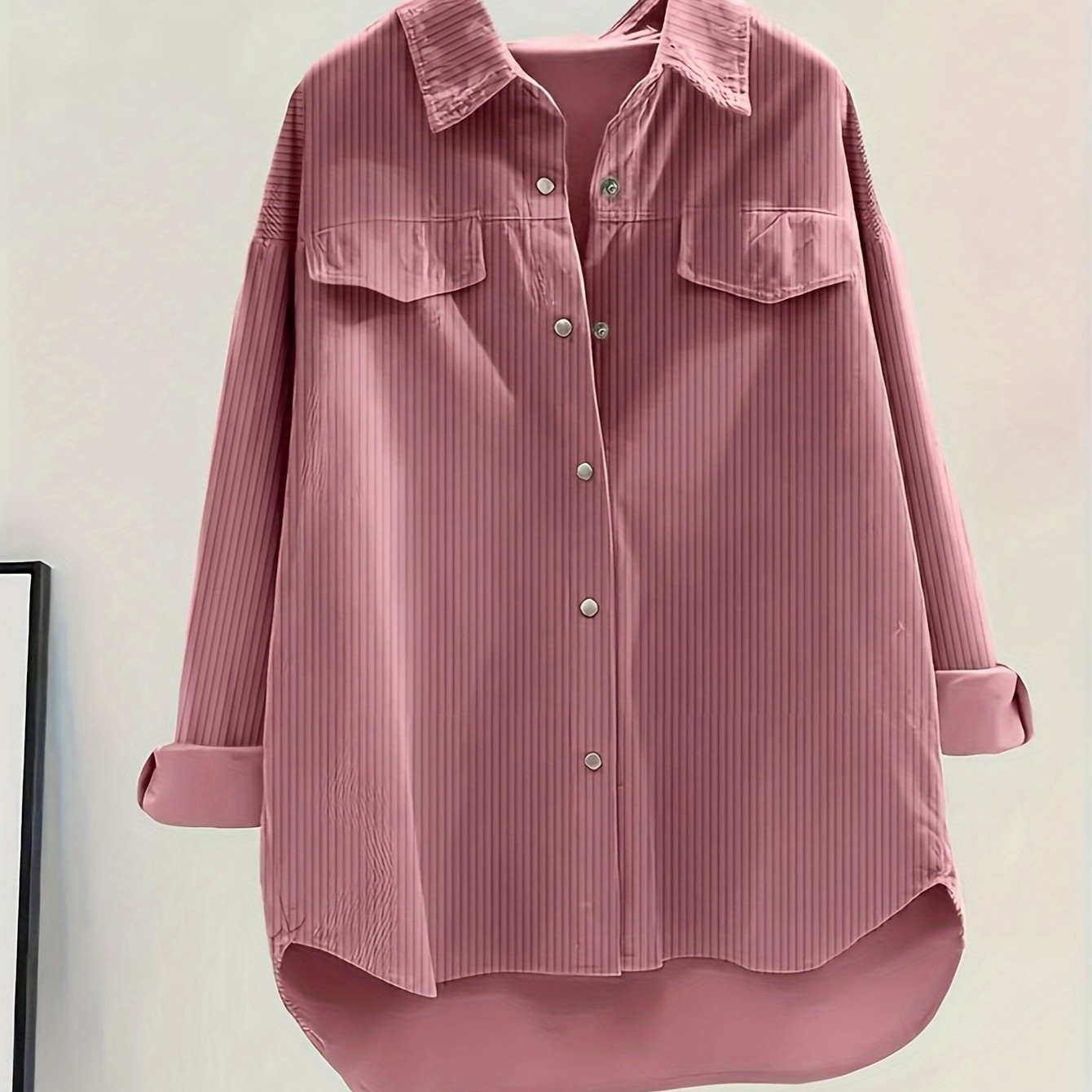 

's And Striped Pattern, Long Button-up , Knit , Regular Length - For /fall