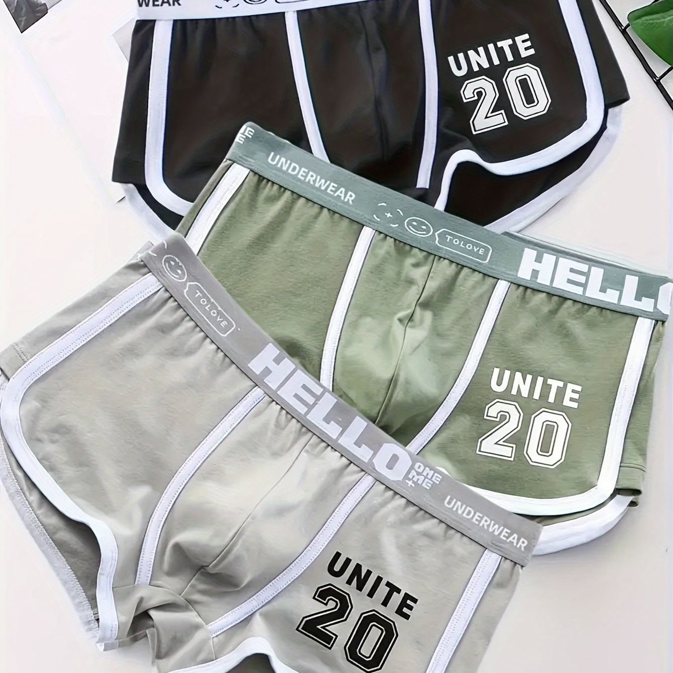 

3pcs Men' Color Underwear, Casual Boxer Briefs Shorts, Breathable Comfy Stretchy Boxer Trunks, Sports Shorts