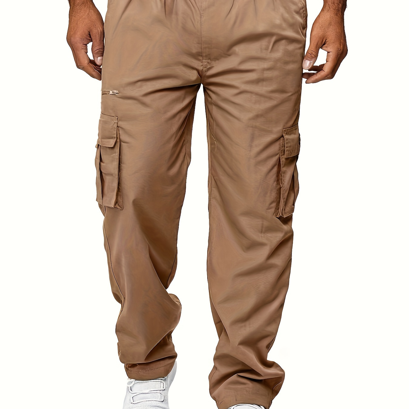 

Plus Size Men's Thin Cargo Pants With Side Pockets For Spring And Suumer, Oversized Loose Clothing For Big And Tall Guys, Best Sellers Gifts