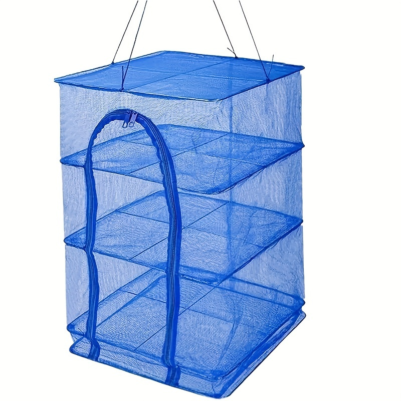 

Foldable 4-layer Food Dehydrator With Zip Opening And Hanging Nylon Net - Perfect For Drying Shrimp, Fish, Fruit, Vegetables, And Herbs - 25.59 X 13.78 X 13.78 Inches