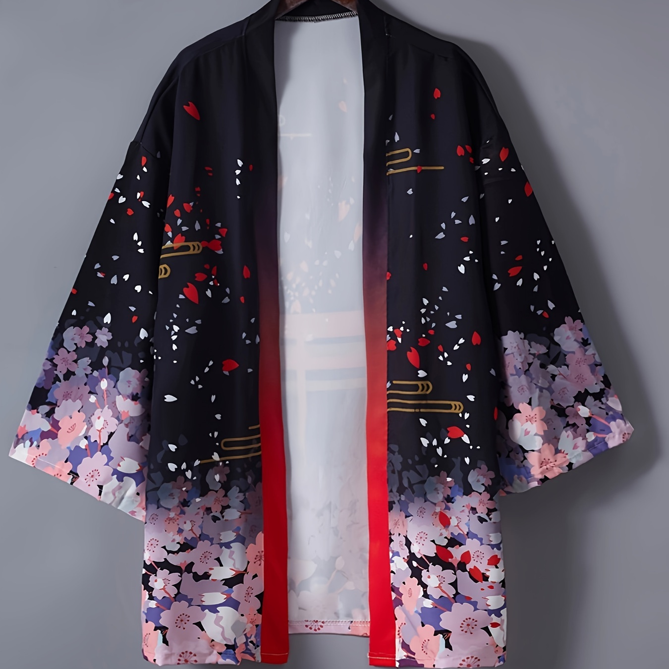 

Floral Print Open Front Kimono, Elegant Cover Up Kimono For Spring & Summer, Women's Clothing
