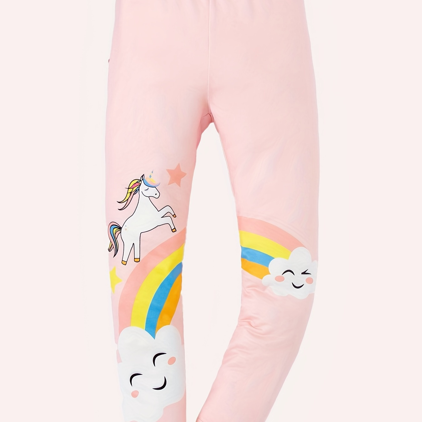 Girls Cartoon Unicorn Leggings Contrast Color Legging Pants - Temu