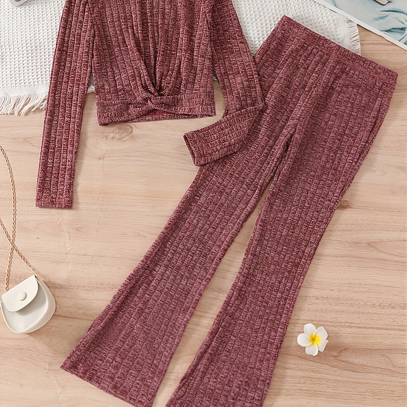 

' 2- Knit Set, , Long , -knit Top, Fashionable Waist, Trousers, /, , Regular Fit, Knit , , For