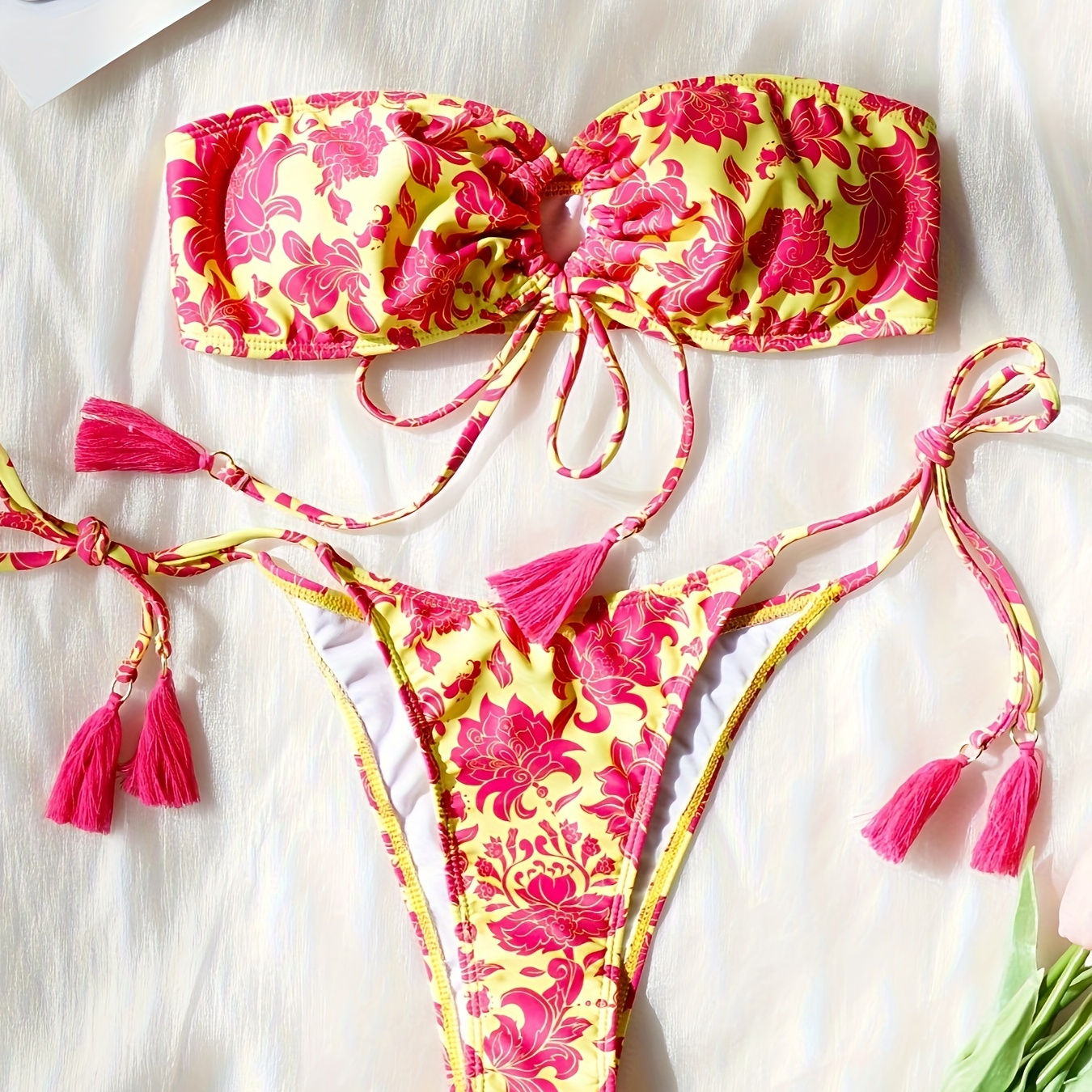 

Floral Print 2 ​piece Set Bikini, Tube Top Swimsuits, Women's Swimwear & Clothing