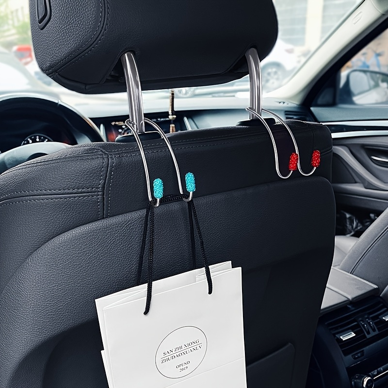 4 Pieces Bling Car Seat Headrest Hooks, Diamond Car Headrest Hangers, Auto  Seat Hook Back Seat, Bling Car Accessories for Hanging Handbags, Purse,  Clothes and More 