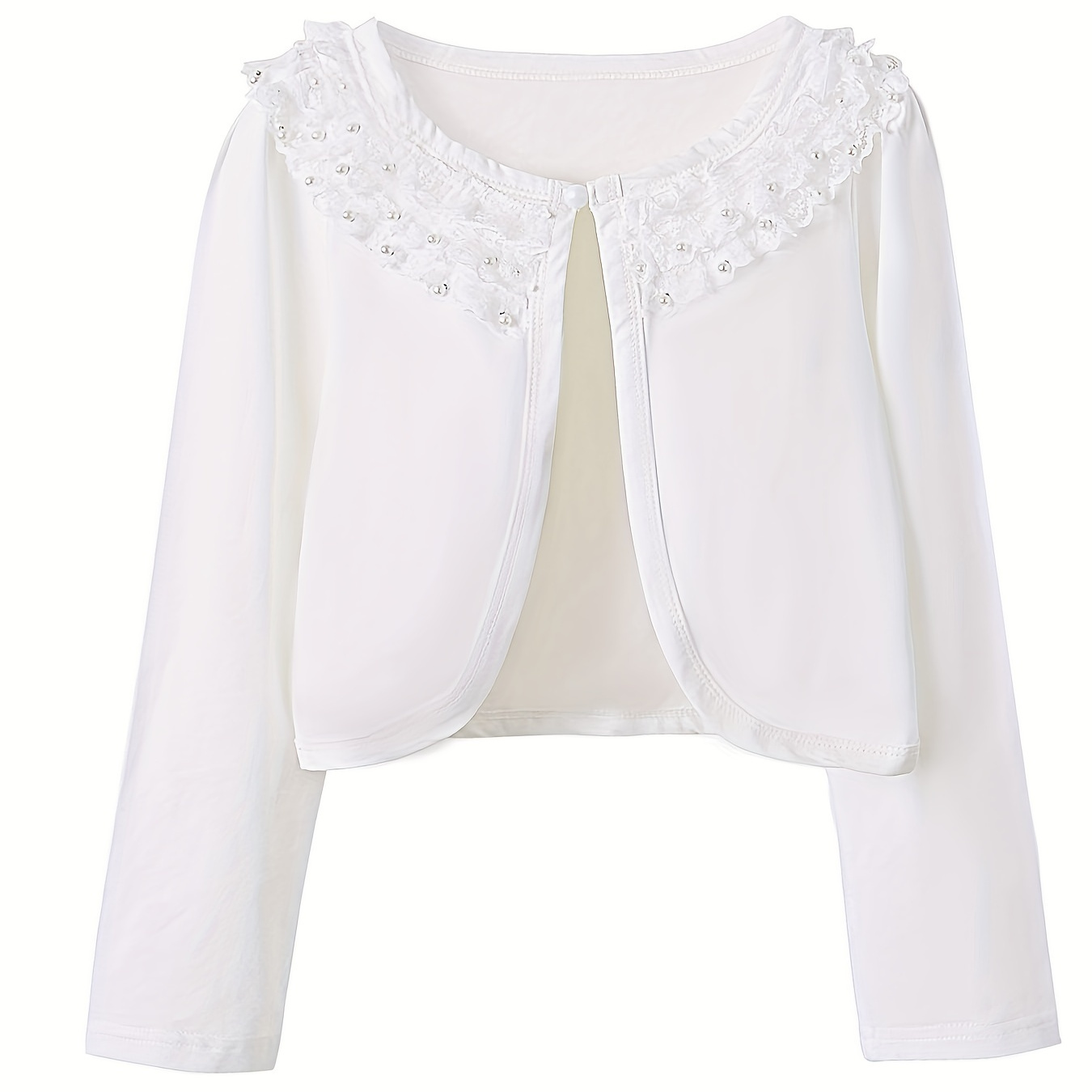 

Girls Comfy Cotton Blend Elegant Shawl Knit Cardigan Short Jacket