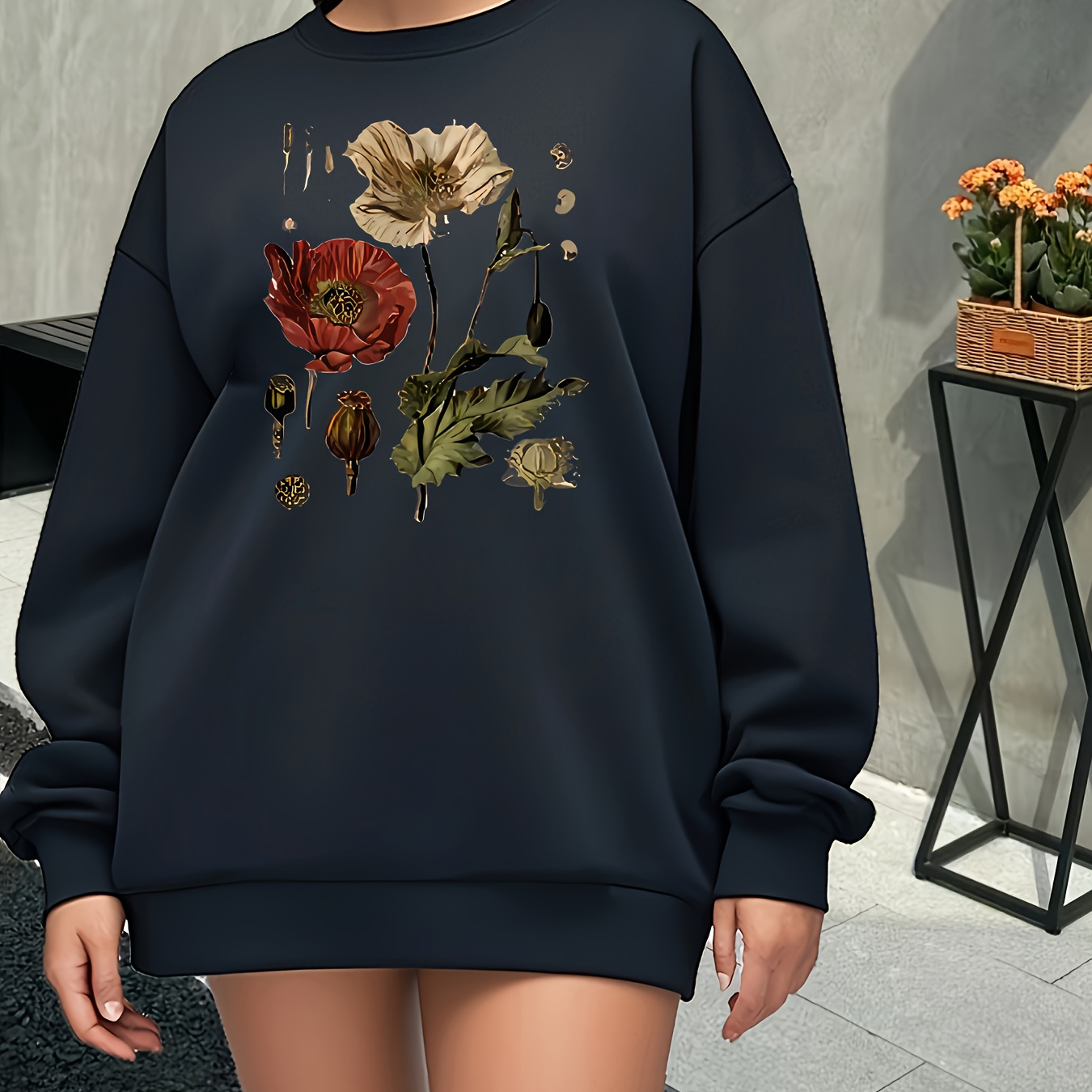 

2024 -size 's Sweatshirt , Long For /, , Oversized 's Clothing