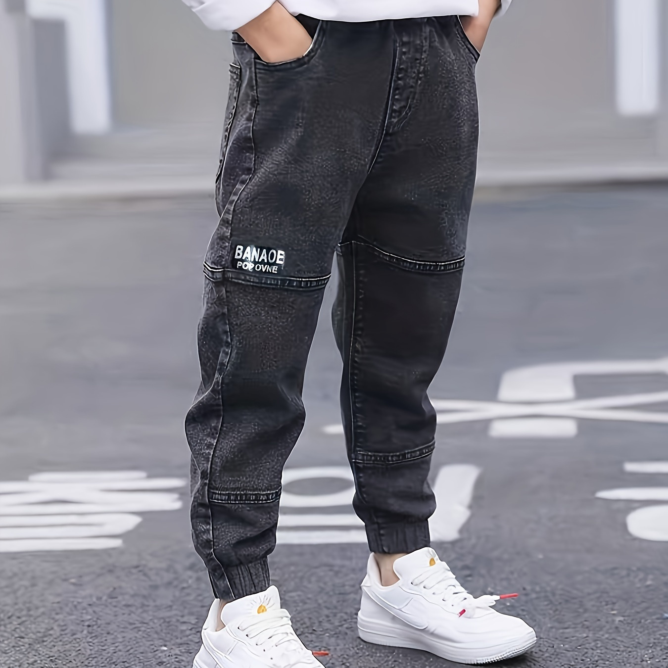 

Boys Casual Washed Denim Long Pants With Pocket, Kids Clothes For Spring And Autumn Outdoor