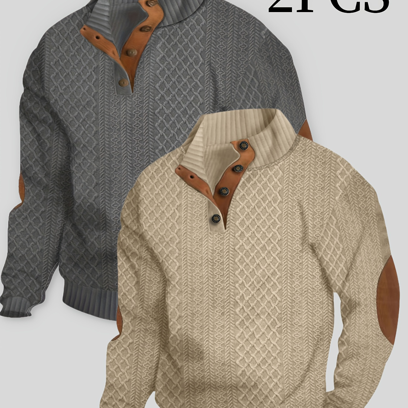 

A Two-piece Set Featuring A Stylish Classic Stand-collar Pullover Top With Long Sleeves, Casual And Outdoor Activities.