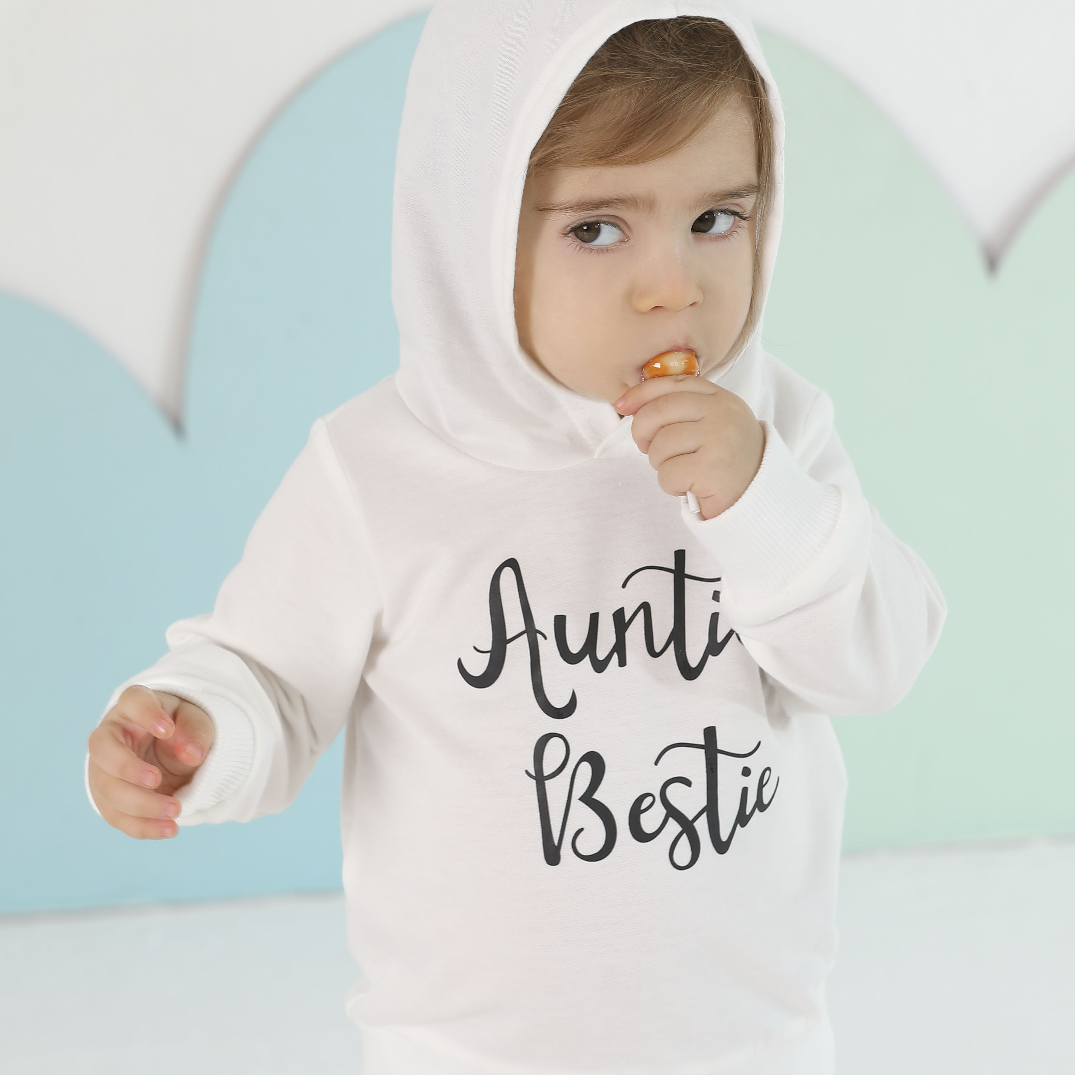 

''auntie's Bestie'' Print Hoodies For Girls, Graphic Hoodie, Comfy Loose Trendy Hooded Pullover