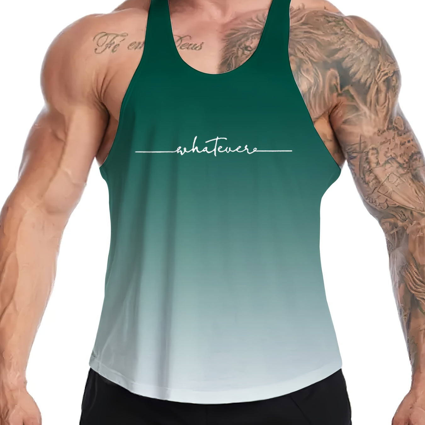 

Men's Sports Tank Top In Gradient Color, Sleeveless Basketball Training Vest, Athletic Sportswear, Breathable And High Elastic