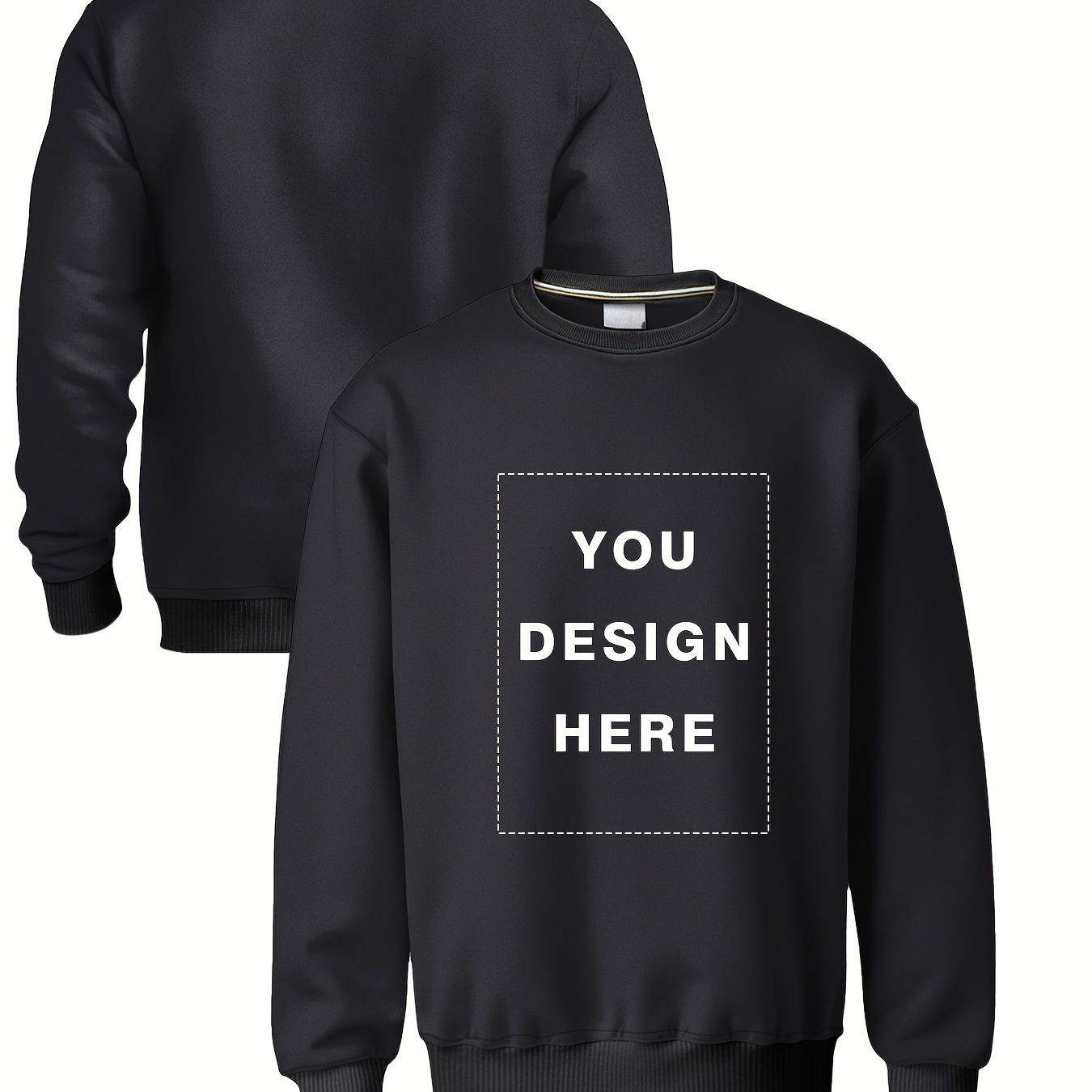 

[customized Products]personalized Men' Brand Boutique Round Neck Sweatshirt, Custom Logo, Family Clothing Customization, Fashion Print Round Neck Top, Customized With Your Pattern