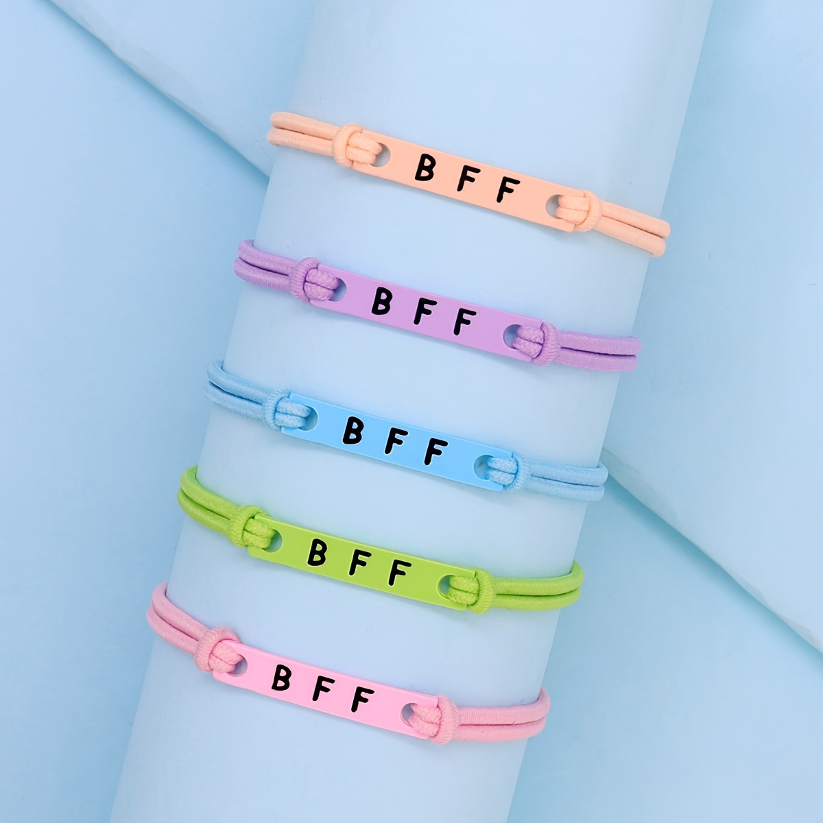 

5pcs Bff Good Friends Bracelet, Elastic Thread Bracelet, Gift For Friends