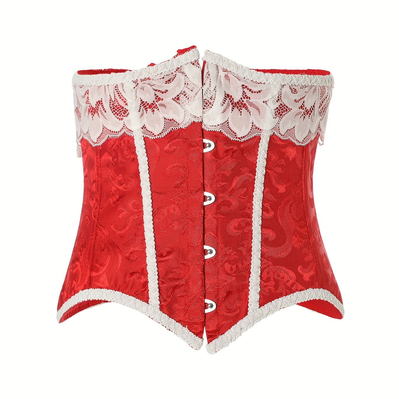 Punk Sleeveless Corset Bustier, Tummy Control Lace Up Open Bust Body