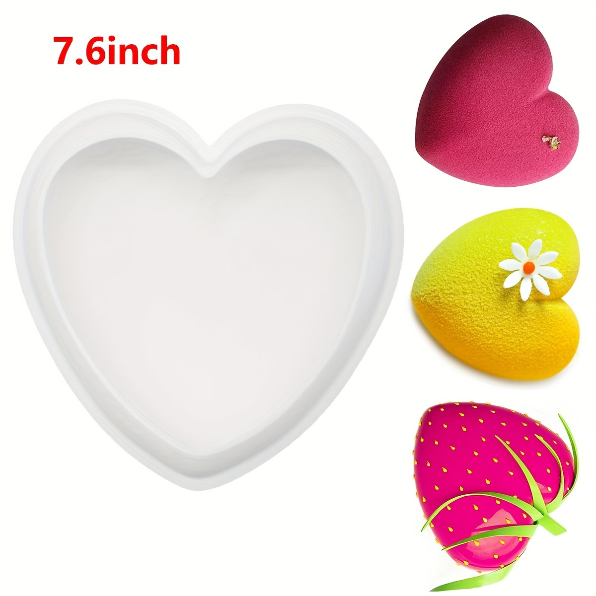 Love Heart 3D Silicone Mould Flexible 3-Cavity Heart Shape Mold Casting  Epoxy Moulds Pendant Jewelry Soap Making Mold for Valentine's Day Wedding