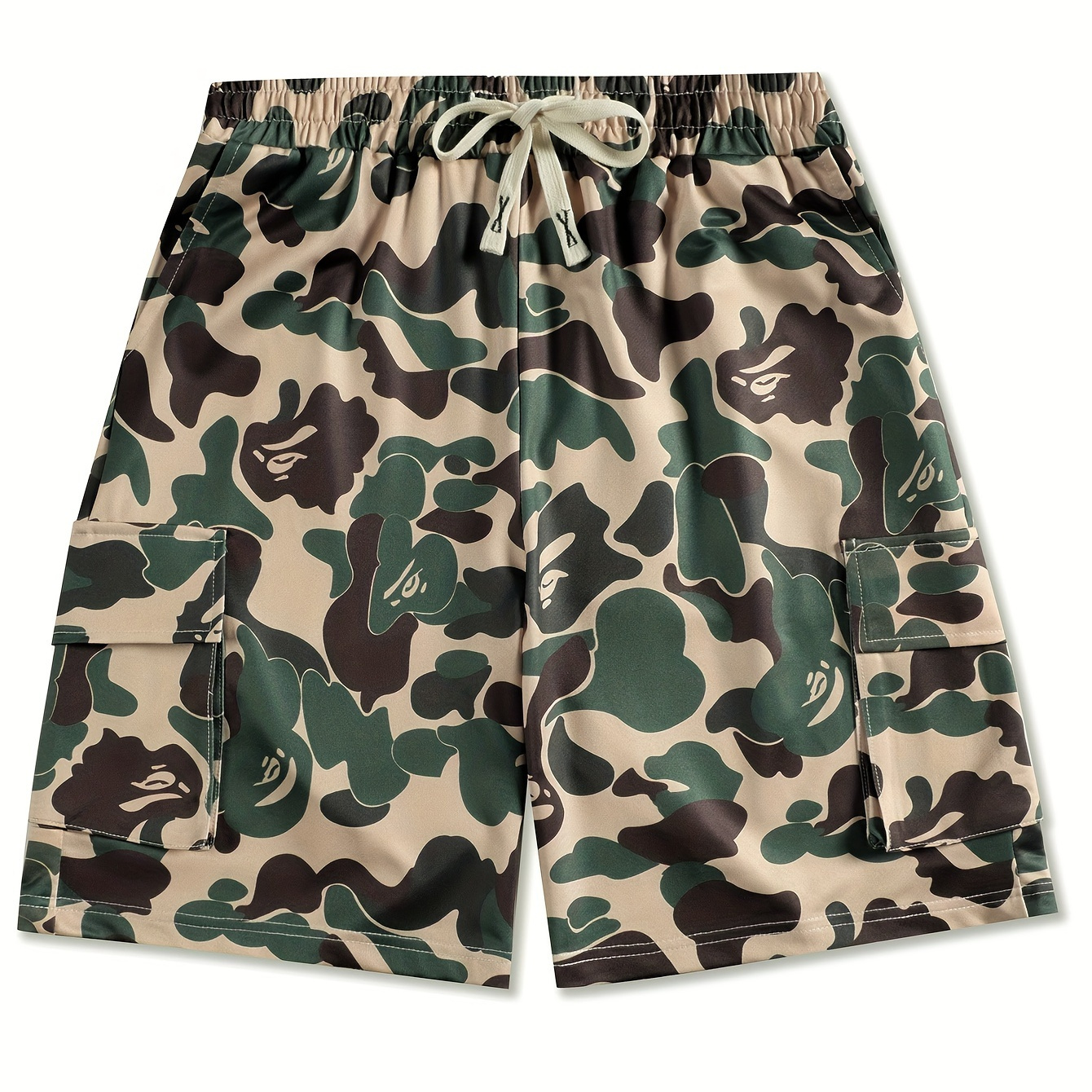 

Camouflage Pattern Shorts With Drawstring And Pockets, Versatile And Casual Shorts For Men's Summer Outdoors Activities