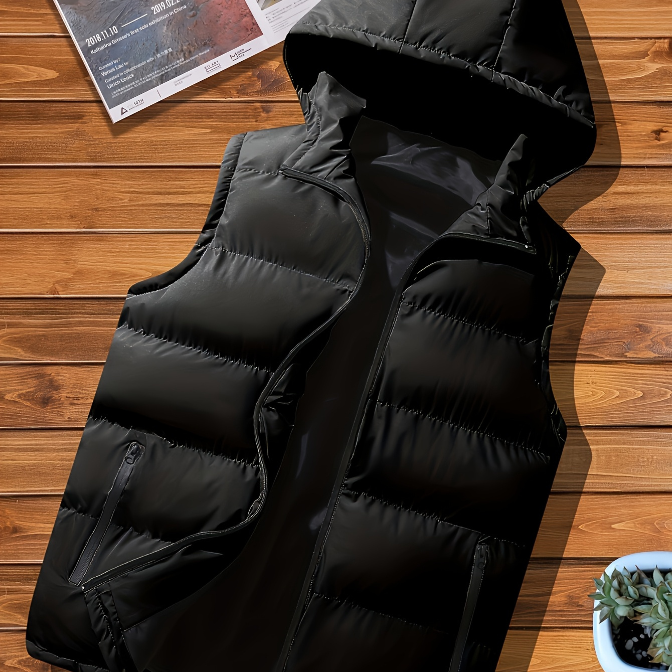 

Single Vest Winter Warm Men Wear Casual Inside And Outside Wearing A Hoodie