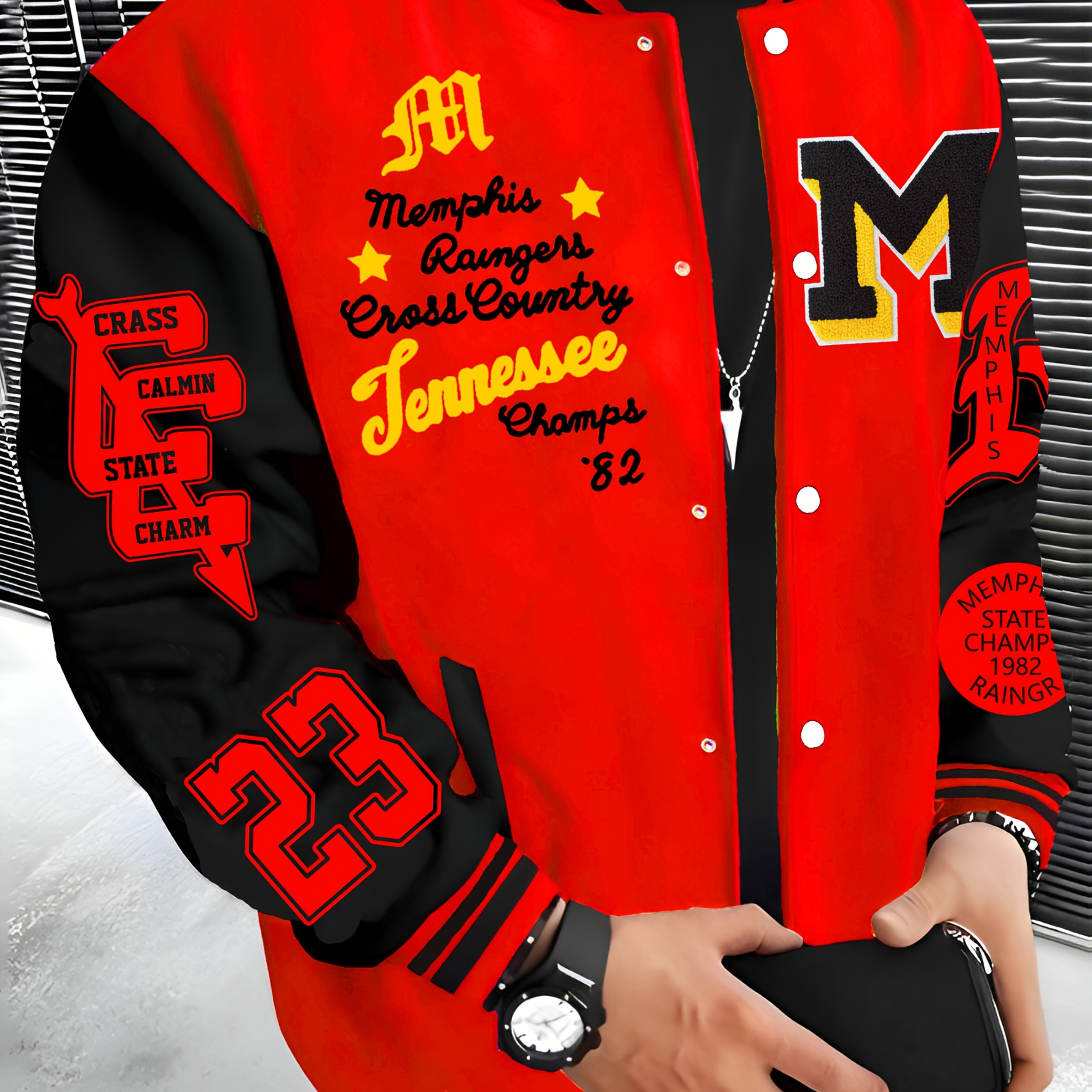 

Los Angeles Embroidered Varsity Jacket - Lightweight, Warm Fleece-lined Baseball Coat For Men | Casual Hip Hop Rock Style | Machine Washable