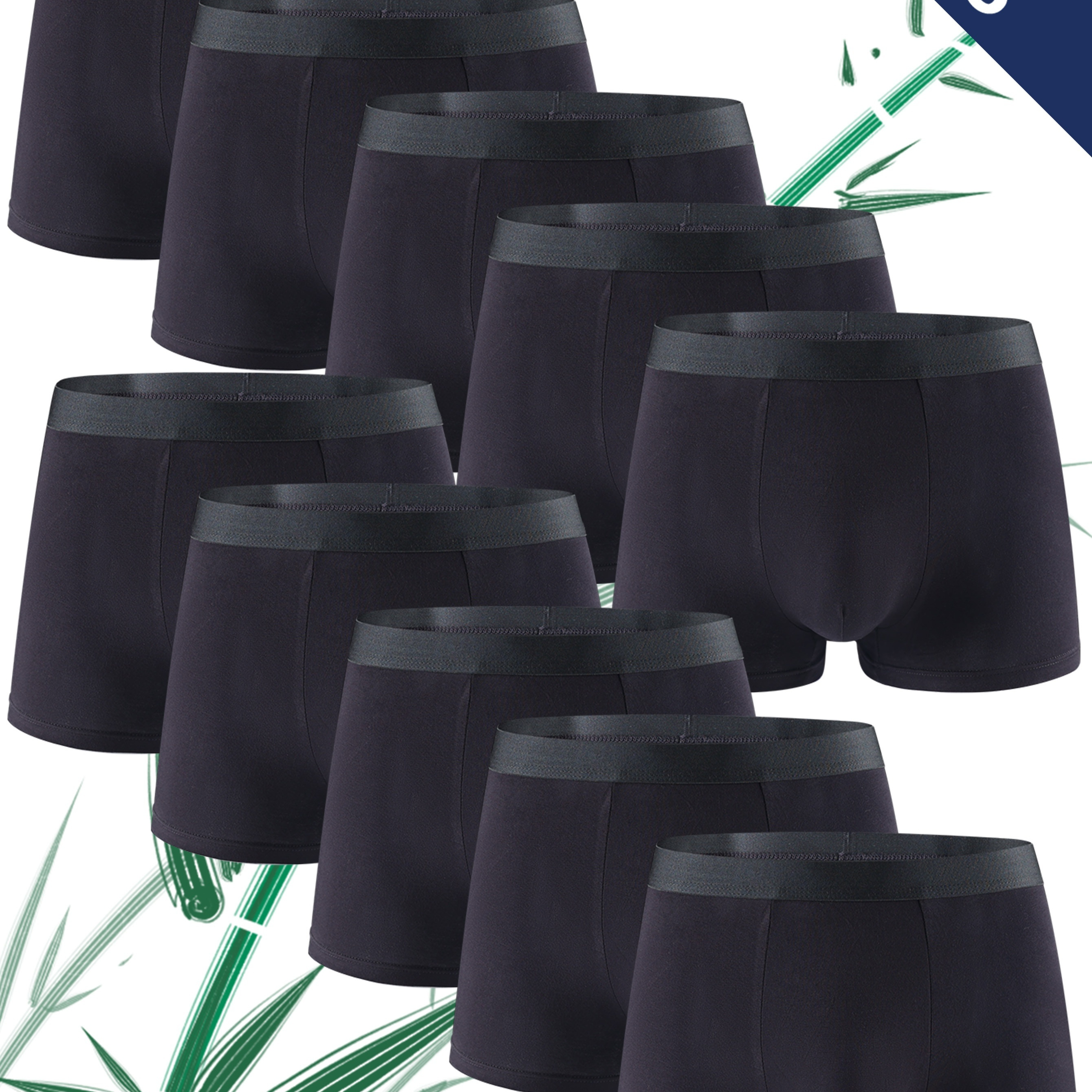 

A Pack Of 10 Fiber Men's Underwear, Suitable For Sports And Casual Wear, Moisture-wicking, Skin-friendly, Soft, Affordable For Students, Stylish And Classic For All .