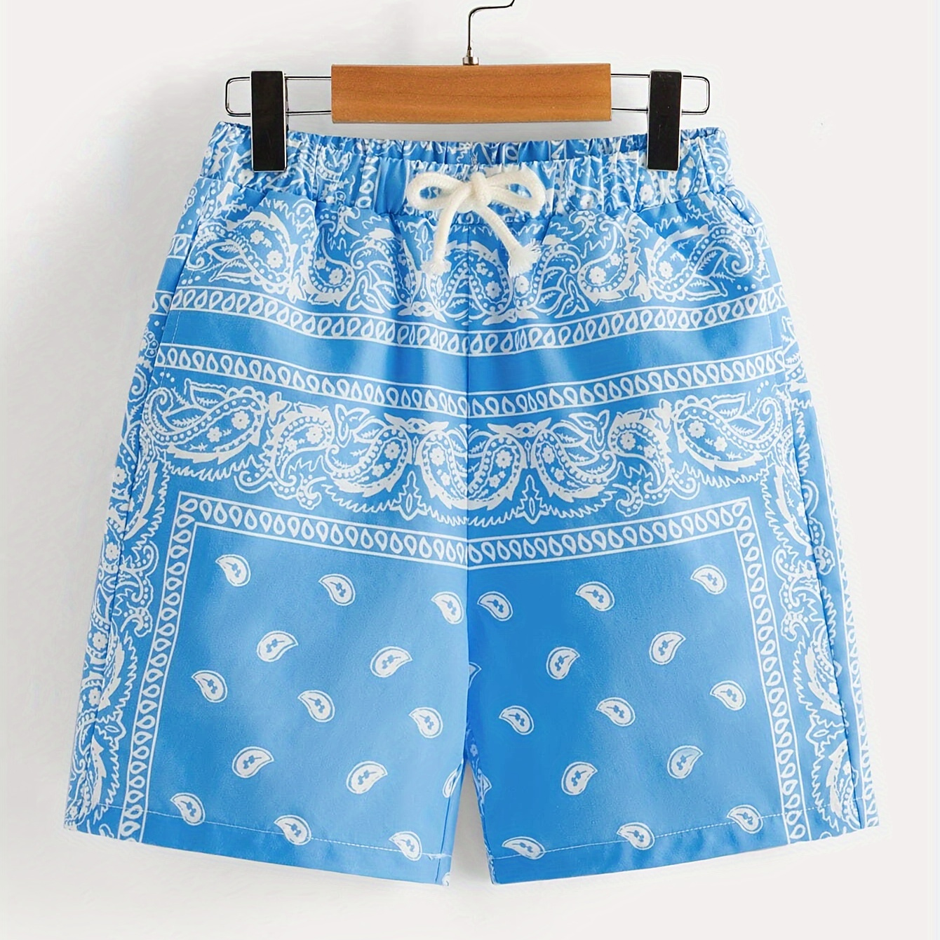 

Boys Comfortable Boho Paisley Shorts, Casual Shorts For Summer Outdoor