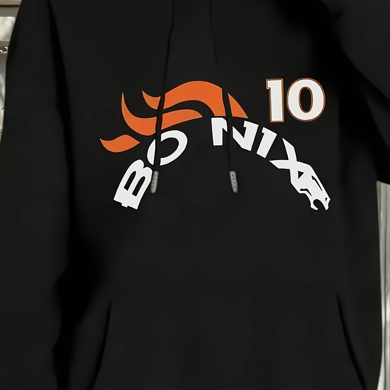 

Bo Nix Logo Kangaroo Pocket Hoodie, Casual Long-sleeved Drawstring Hooded Sweatshirt For Fall And Winter