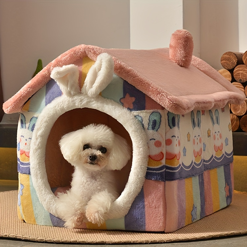 

1pc Winter Warm Dog Kennel House, 4 Seasons Universal, Detachable And Washable, Soft Nest Dog Bed With Mat