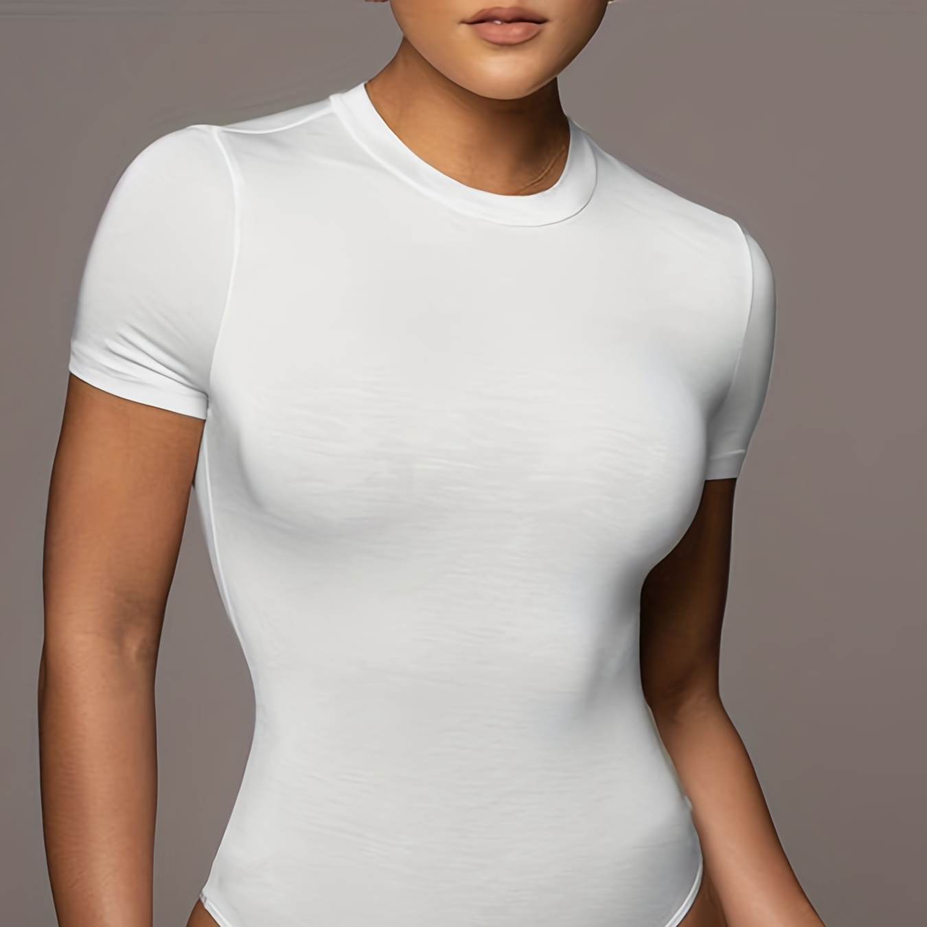 RYTEJFES Body Women's White Sexy Bodysuit Shapewear Soo Slick Women's Body  Long Sleeve with Collar Body Green Velvet White Bodysuit Women's Short  Sleeve Bodysuit Women L, White, L : : Fashion