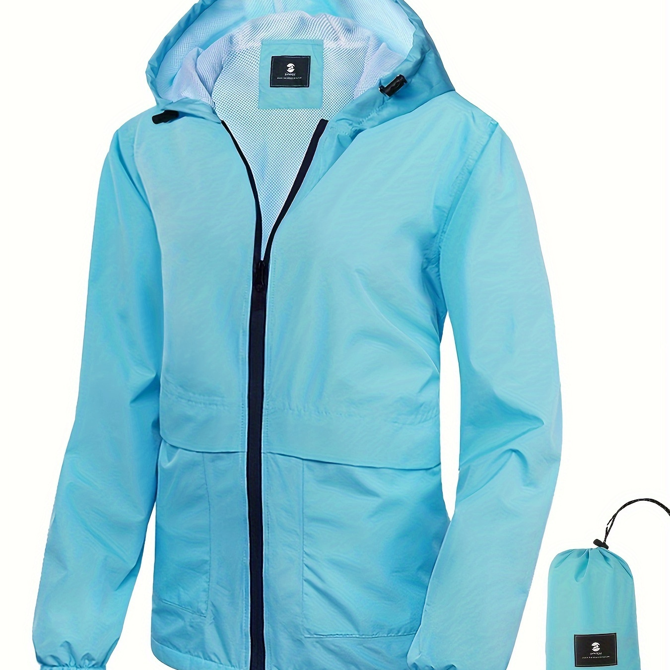 

Lightweight Rain Jacket Women Waterproof Breathable Raincoat Packable Hooded Windbreaker